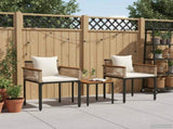 Outdoor Furniture Set Beige and Cream White Poly Rattan 42025234
