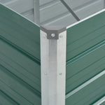 Garden Raised Bed Galvanised Steel 320x80x77 cm Green 44845