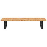 Basin Shelf Wall Mounted Steel and Solid Wood Oak 3302337