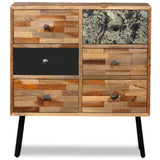 Side Cabinet with 6 Drawers Solid Reclaimed Teak 70x30x76 cm 245405