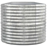 Garden Raised Bed Silver Powder-Coated Steel Large 318972