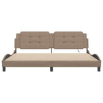 Bed Frame with LED without Mattress "Zadar" Cappuccino 200x200 cm 3214135