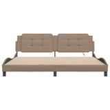 Bed Frame with LED without Mattress "Zadar" Cappuccino 200x200 cm 3214135