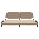 Bed Frame with LED without Mattress "Zadar" Cappuccino 200x200 cm 3214135