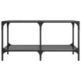 Coffee Table with Black Glass Top 78.5x40x40 cm Steel 845977