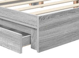 Storage Bed Grey Sonoma 135 x 190 cm Engineered Wood 3411220