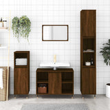 Bathroom Cabinet Brown Oak 80x33x60 cm Engineered Wood 831627