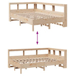 Bookcase Bed without Mattress 140x200 cm Solid Wood Pine 3324421
