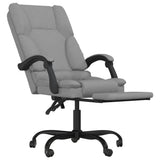 Massage Reclining Office Chair Light Grey Fabric 349806