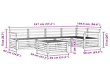 Sectional Sofa Set 6 pcs Natural Solid Acacia Wood 3374834