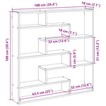 ZNTS Wall Cube Shelf 7 Compartments Smoked Oak Engineered Wood 860026