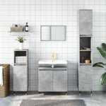 ZNTS 3 Piece Bathroom Cabinet Set Concrete Grey Engineered Wood 3187785
