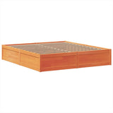 Bed Frame without Mattress Wax Brown 200x200 cm Solid Wood Pine 3323484