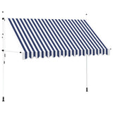 43223 Manual Retractable Awning 350 cm Blue and White Stripes