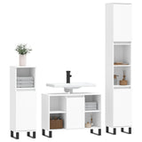 3 Piece Bathroom Furniture Set White Engineered Wood 3190307