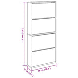 Shoe Cabinet with Mirror 4-Layer Concrete Grey 63x17x134 cm 3228275