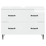 Bathroom Sink Cabinet HAARLEM High Gloss White 82 x 41x 58.5 cm 896799