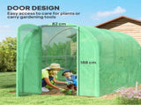 3 x 2 x 2m Polytunnel Greenhouse with Hinged Door, Walk-in Grow House Tent with PE Cover and T3398P377587
