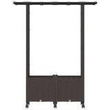 Raised Bed with Trellis and Roof Brown 124.5 x 40 x 142 cm PP 3423029