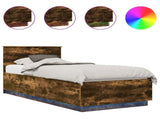 Bed Frame Smoked Oak 100 x 200 cm Engineered Wood 3408107