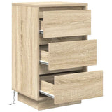 Bedside Cabinet with LED Lights Sonoma Oak 38x34x65 cm 861303