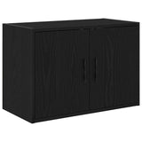 ZNTS Garage Cabinets 2 pcs Black Engineered Wood 3328279