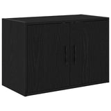 Garage Wall Cabinet Black Engineered Wood 860645