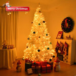 ZNTS 6 FT Artificial Christmas Tree with DIY 100 Warm Lights Battery Operated, 800 Branch Tips and Sturdy 68639599