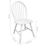 Dining Chairs 4 pcs White Solid Rubber Wood 242027