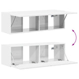 TV Wall Cabinet Set 4 pcs High Gloss White Engineered Wood 3408929