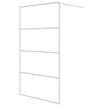 Walk-in Shower Wall White 115x195 cm Clear ESG Glass 152143