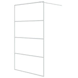 Walk-in Shower Wall White 115x195 cm Clear ESG Glass 152143