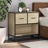 Bedside Cabinet Sonoma Oak 60x31x60 cm Engineered Wood and Metal 848695