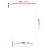 Garden Table Round Black 60x105 cm Steel 4009309