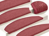 Stair mats 15 pcs 65 x 24 x 4 cm Non-Slip Bordeaux Red 322373
