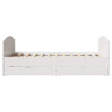 Bed Frame without Mattress White 140x190 cm Solid Wood Pine 3301795