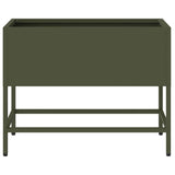 Raised Garden Planter Olive green 60 x 26 x 45 cm Steel 865886