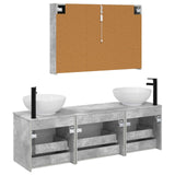 Bathroom Cabinet Set 4 pcs Concrete Grey Engineered Wood 3406626