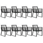 ZNTS 9 Piece Outdoor Dining Set PVC Rattan Black 3060218