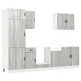 7 Piece Kitchen Cabinet Set Porto Grey Sonoma Engineered Wood 3314787