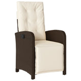7 Piece Garden Dining Set with Cushions Brown Poly Rattan 3212490