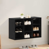 Shoe Cabinet Black Oak 77.5 x 30 x 51 cm Engineered Wood 875208