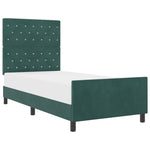 ZNTS Bed Frame Dark Green 90x200 cm Velvet 3344852