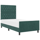 ZNTS Bed Frame Dark Green 90x200 cm Velvet 3344852