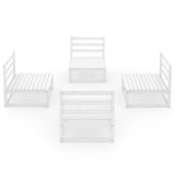 4 Piece Garden Lounge Set White Solid Wood Pine 3075260