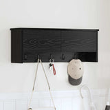 Wall-Mounted Coat Rack with Shelf Black Oak 80 x 20 x 30 cm 874340