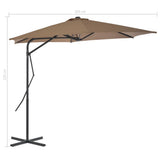 Garden Parasol with Steel Pole 300 cm Taupe 44888