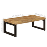 ZNTS Coffee Table 100x50x35 cm Solid Mango Wood and Steel 247337