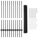 Welded Wire Fence 25 x 1 m PVC-Coated Steel Grey Mesh 3336857