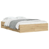 Bed Frame with Drawers without Mattress Sonoma Oak 120x200 cm 3207282